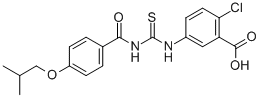 2-Chloro-5-[[[[4-(2-methylpropoxy)benzoyl ]amino]thioxomethyl ]amino]-benzoic acid Structure,531519-99-0Structure