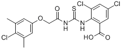 3,5-Dichloro-2-[[[[(4-chloro-3,5-dimethylphenoxy)acetyl ]amino]thioxomethyl ]amino]-benzoic acid Structure,531538-35-9Structure