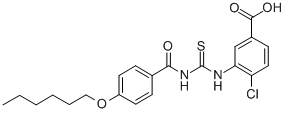 4-Chloro-3-[[[[4-(hexyloxy)benzoyl ]amino]thioxomethyl ]amino]-benzoic acid Structure,531546-12-0Structure