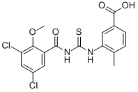 3-[[[(3,5-Dichloro-2-methoxybenzoyl)amino]thioxomethyl ]amino]-4-methyl-benzoic acid Structure,532386-58-6Structure