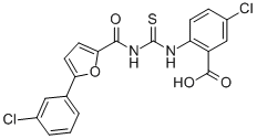 5-Chloro-2-[[[[[5-(3-chlorophenyl)-2-furanyl ]carbonyl ]amino]thioxomethyl ]amino]-benzoic acid Structure,532406-36-3Structure