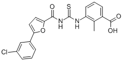 3-[[[[[5-(3-Chlorophenyl)-2-furanyl ]carbonyl ]amino]thioxomethyl ]amino]-2-methyl-benzoic acid Structure,532415-60-4Structure