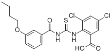 2-[[[(3-Butoxybenzoyl)amino]thioxomethyl ]amino]-3,5-dichloro-benzoic acid Structure,532420-34-1Structure