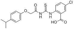 5-Chloro-2-[[[[[4-(1-methylethyl)phenoxy]acetyl ]amino]thioxomethyl ]amino]-benzoic acid Structure,532422-25-6Structure