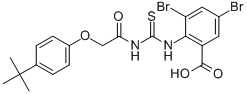 3,5-Dibromo-2-[[[[[4-(1,1-dimethylethyl)phenoxy]acetyl ]amino]thioxomethyl ]amino]-benzoic acid Structure,532423-79-3Structure