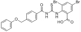 3,5-Dibromo-2-[[[[4-(phenoxymethyl)benzoyl ]amino]thioxomethyl ]amino]-benzoic acid Structure,532431-31-5Structure