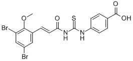 4-[[[[3-(3,5-Dibromo-2-methoxyphenyl)-1-oxo-2-propenyl ]amino]thioxomethyl ]amino]-benzoic acid Structure,532432-36-3Structure