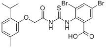 3,5-Dibromo-2-[[[[[5-methyl-2-(1-methylethyl)phenoxy]acetyl ]amino]thioxomethyl ]amino]-benzoic acid Structure,532938-61-7Structure