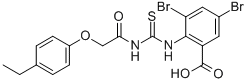 3,5-Dibromo-2-[[[[(4-ethylphenoxy)acetyl ]amino]thioxomethyl ]amino]-benzoic acid Structure,532947-59-4Structure