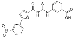 3-[[[[[5-(3-Nitrophenyl)-2-furanyl ]carbonyl ]amino]thioxomethyl ]amino]-benzoic acid Structure,532947-75-4Structure