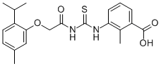 2-Methyl-3-[[[[[5-methyl-2-(1-methylethyl)phenoxy]acetyl ]amino]thioxomethyl ]amino]-benzoic acid Structure,532948-62-2Structure