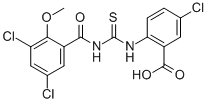 5-Chloro-2-[[[(3,5-dichloro-2-methoxybenzoyl)amino]thioxomethyl ]amino]-benzoic acid Structure,532949-06-7Structure