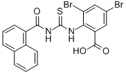 3,5-Dibromo-2-[[[(1-naphthalenylcarbonyl)amino]thioxomethyl ]amino]-benzoic acid Structure,532979-50-3Structure