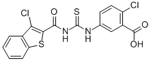 2-Chloro-5-[[[[(3-chlorobenzo[b]thien-2-yl)carbonyl ]amino]thioxomethyl ]amino]-benzoic acid Structure,532980-44-2Structure