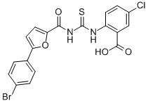 2-[[[[[5-(4-Bromophenyl)-2-furanyl ]carbonyl ]amino]thioxomethyl ]amino]-5-chloro-benzoic acid Structure,532981-92-3Structure