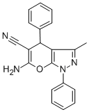 6-Amino-3-methyl-1,4-diphenyl-1,4-dihydro-pyrano[2,3-c]pyrazole-5-carbonitrile Structure,53316-57-7Structure