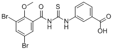 3-[[[(3,5-Dibromo-2-methoxybenzoyl)amino]thioxomethyl ]amino]-benzoic acid Structure,533920-65-9Structure