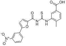 4-Methyl-3-[[[[[5-(3-nitrophenyl)-2-furanyl ]carbonyl ]amino]thioxomethyl ]amino]-benzoic acid Structure,533921-12-9Structure