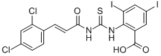 2-[[[[3-(2,4-Dichlorophenyl)-1-oxo-2-propenyl ]amino]thioxomethyl ]amino]-3,5-diiodo-benzoic acid Structure,535940-77-3Structure