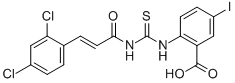 2-[[[[3-(2,4-Dichlorophenyl)-1-oxo-2-propenyl ]amino]thioxomethyl ]amino]-5-iodo-benzoic acid Structure,535941-49-2Structure