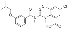 3,5-Dichloro-2-[[[[3-(2-methylpropoxy)benzoyl ]amino]thioxomethyl ]amino]-benzoic acid Structure,535943-21-6Structure