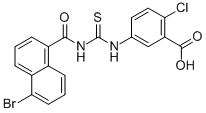 5-[[[[(5-Bromo-1-naphthalenyl)carbonyl ]amino]thioxomethyl ]amino]-2-chloro-benzoic acid Structure,535945-34-7Structure