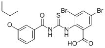 3,5-Dibromo-2-[[[[3-(1-methylpropoxy)benzoyl ]amino]thioxomethyl ]amino]-benzoic acid Structure,535954-61-1Structure