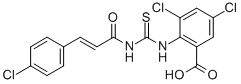 3,5-Dichloro-2-[[[[3-(4-chlorophenyl)-1-oxo-2-propenyl ]amino]thioxomethyl ]amino]-benzoic acid Structure,535956-53-7Structure