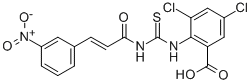 3,5-Dichloro-2-[[[[3-(3-nitrophenyl)-1-oxo-2-propenyl ]amino]thioxomethyl ]amino]-benzoic acid Structure,535957-34-7Structure