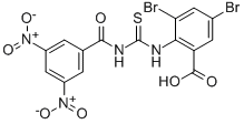 3,5-Dibromo-2-[[[(3,5-dinitrobenzoyl)amino]thioxomethyl ]amino]-benzoic acid Structure,535965-38-9Structure