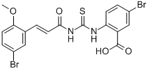 5-Bromo-2-[[[[3-(5-bromo-2-methoxyphenyl)-1-oxo-2-propenyl ]amino]thioxomethyl ]amino]-benzoic acid Structure,535965-70-9Structure