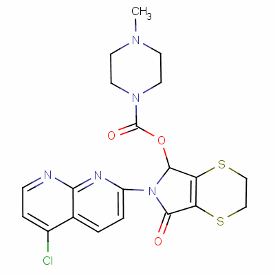 6-(5-氯-1,8-萘啶-2-基)-2,3,6,7-四氫-7-氧代-5H-1,4-二噻英并[2,3-c]吡咯-5-基 4-甲基哌嗪-1-羧酸酯結(jié)構(gòu)式_53788-22-0結(jié)構(gòu)式