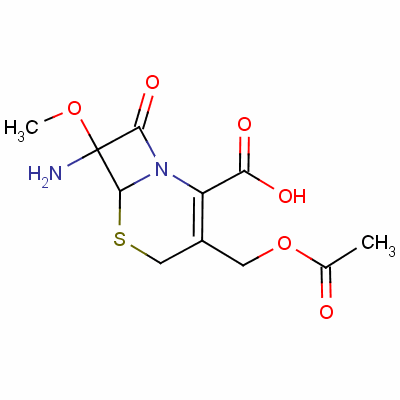 (6R-cis)-3-(acetoxymethyl)-7-amino-7-methoxy-8-oxo-5-thia-1-azabicyclo[4.2.0]oct-2-ene-2-carboxylic acid Structure,54083-02-2Structure