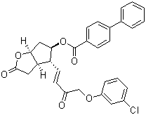 [1,1-Biphenyl]-4-carboxylic acid [3ar-[3aa,4a(e),5b,6aa]]-4-[4-(3-chlorophenoxy)-3-oxo-1-butenyl]hexahydro-2-oxo-2h-cyclopenta[b]furan-5-yl ester Structure,54324-79-7Structure