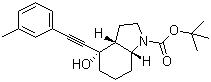 (3Ar,4s,7ar)-octahydro-4-hydroxy-4-[2-(3-methylphenyl)ethynyl]-1h-indole-1-carboxylic acid tert-butyl ester Structure,543910-55-0Structure