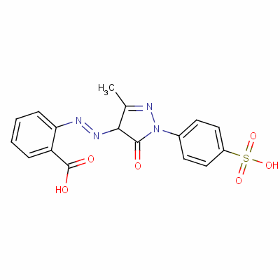 2-[[4,5-Dihydro-3-methyl-5-oxo-1-(4-sulphophenyl)-1h-pyrazol-4-yl]azo]benzoic acid Structure,54480-58-9Structure