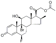 (6alpha,11beta,16alpha)-21-(乙酰氧基)-9-溴-6-氟-11-羥基-16-甲基-孕甾-1,4-二烯-3,20-二酮結(jié)構(gòu)式_54604-73-8結(jié)構(gòu)式