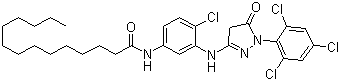 N-[4-氯-3-[[4,5-二氫-5-氧代-1-(2,4,6-三氯苯基)-1H-吡唑-3-基]氨基]苯基]十四烷酰胺結(jié)構(gòu)式_54636-84-9結(jié)構(gòu)式