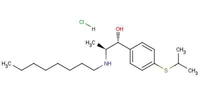 (R*,s*)-4-[isopropylthio]-alpha-[1-(octylamino)ethyl]benzyl alcohol hydrochloride Structure,54767-71-4Structure