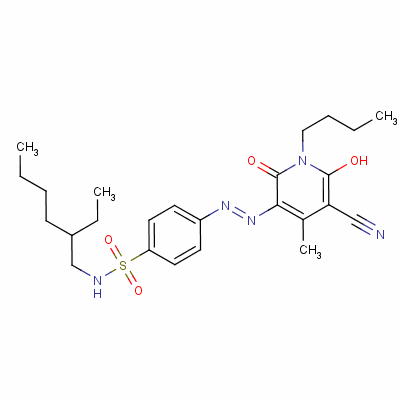 4-[(1-丁基-5-氰基-1,2-二氫-6-羥基-4-甲基-2-氧代-3-吡啶)氮雜]-n-(2-乙基己基)苯磺胺結構式_54805-02-6結構式