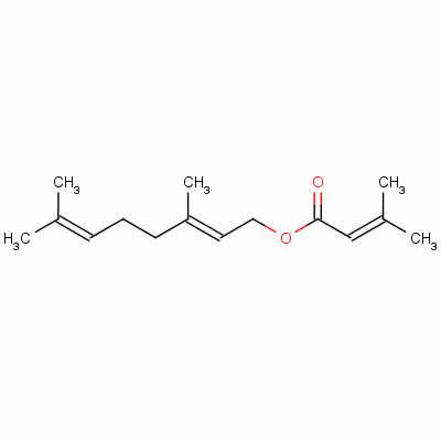 3,7-Dimethyl-2,6-octadienyl 3-methylcrotonate Structure,55066-43-8Structure