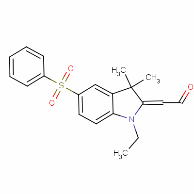 [1-Ethyl-1,3-dihydro-3,3-dimethyl-5-(phenylsulphonyl)-2h-indol-2-ylidene]acetaldehyde Structure,55203-66-2Structure