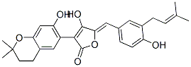 3-(3,4-二氫-7-羥基-2,2-二甲基-2H-1-苯并吡喃-6-基)-4-羥基-5-[(z)-[4-羥基-3-(3-甲基-2-丁烯)苯基]亞甲基]-2(5h)-呋喃酮結(jié)構(gòu)式_55215-37-7結(jié)構(gòu)式