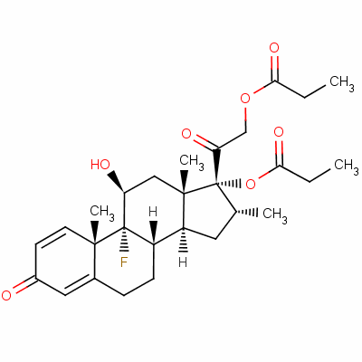 9-氟-11beta,17,21-三羥基-16alpha-甲基孕甾-1,4-二烯-3,20-二酮 17,21-二(丙酸酯)結(jié)構(gòu)式_55541-30-5結(jié)構(gòu)式