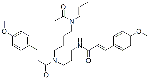 N-[4-(acetyl-1-propenylamino)butyl ]-4-methoxy-n-[3-[[3-(4-methoxyphenyl)-1-oxo-2-propenyl ]amino]propyl ]benzenepropanamide Structure,55622-38-3Structure