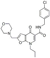 Furo[2,3-b]pyridine-5-carboxamide,n-[(4-chlorophenyl)methyl ]-4,7-dihydro-2-(4-morpholinylmethyl)-4-oxo-7-propyl- Structure,562101-00-2Structure