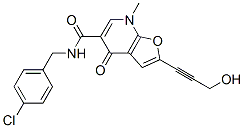 (9ci)-n-[(4-氯苯基)甲基]-4,7-二氫-2-(3-羥基-1-丙炔)-7-甲基-4-氧代-呋喃并[2,3-b]吡啶-5-羧酰胺結(jié)構(gòu)式_562101-76-2結(jié)構(gòu)式