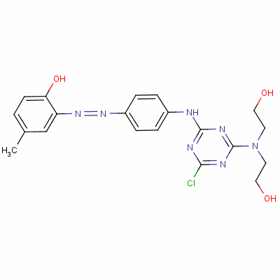 2-[[4-[[4-[Bis(2-hydroxyethyl)amino]-6-chloro-1,3,5-triazin-2-yl ]amino]phenyl ]azo]-p-cresol Structure,56275-25-3Structure