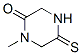 Piperazinone, 1-methyl-5-thioxo-(9ci) Structure,562814-59-9Structure