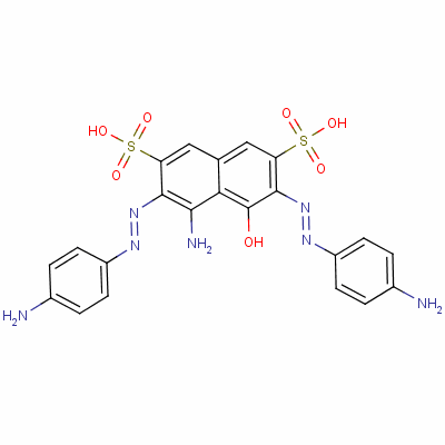 4-Amino-3,6-bis[(4-aminophenyl)azo]-5-hydroxynaphthalene-2,7-disulphonic acid Structure,56405-32-4Structure